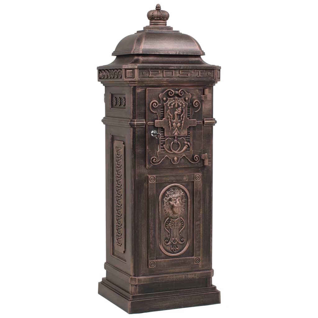 8718475601241_g_en_hd_4 vidaXL Pillar Letterbox Aluminium Vintage Style Rustproof Bronze - Image 6