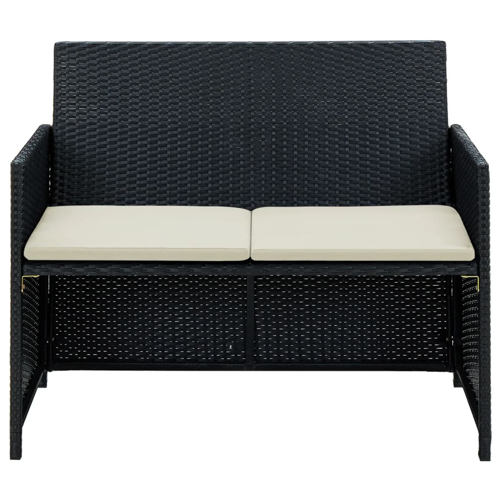 8718475601395_g_en_hd_1 vidaXL 2 Seater Garden Sofa with Cushions Black Poly Rattan - Image 2