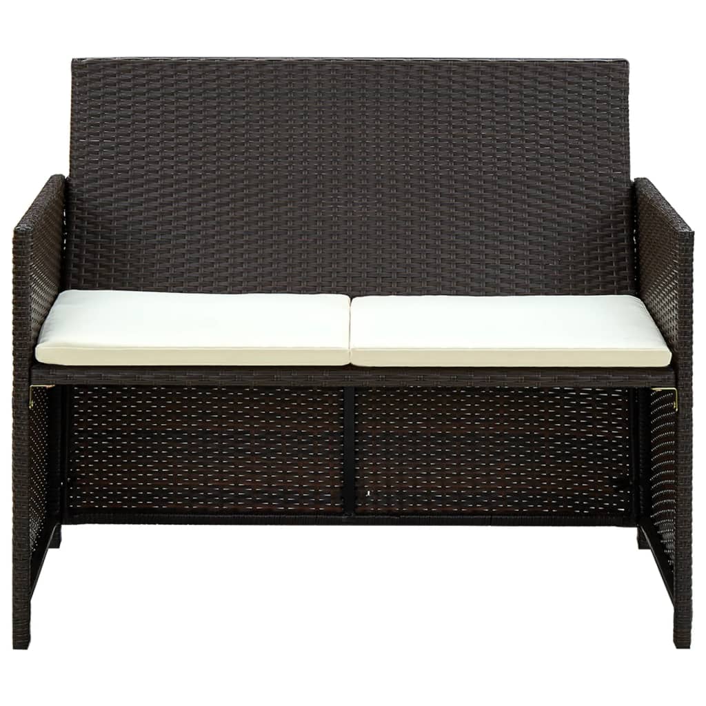 8718475601401_g_en_hd_1 vidaXL 2 Seater Garden Sofa with Cushions Brown Poly Rattan - Image 2