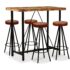 vidaXL Bar Set 5 Pieces Solid Wood Reclaimed. Genuine Leather & Canvas