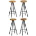vidaXL Bar Chairs 4 pcs Solid Mango Wood