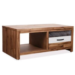 vidaXL Coffee Table Solid Acacia Wood 90x50x37.5 cm
