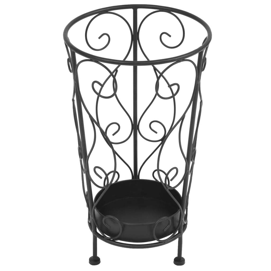 8718475606192_g_en_hd_1 vidaXL Umbrella Stand Vintage Style Metal 26x46 cm Black - Image 2