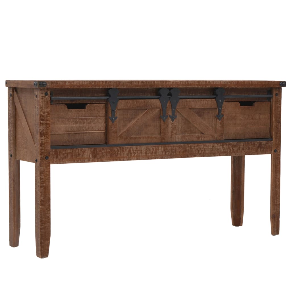 8718475606314_a_en_hd_1 vidaXL Console Table Solid Fir Wood 131x35.5x75 cm Brown - Image 1