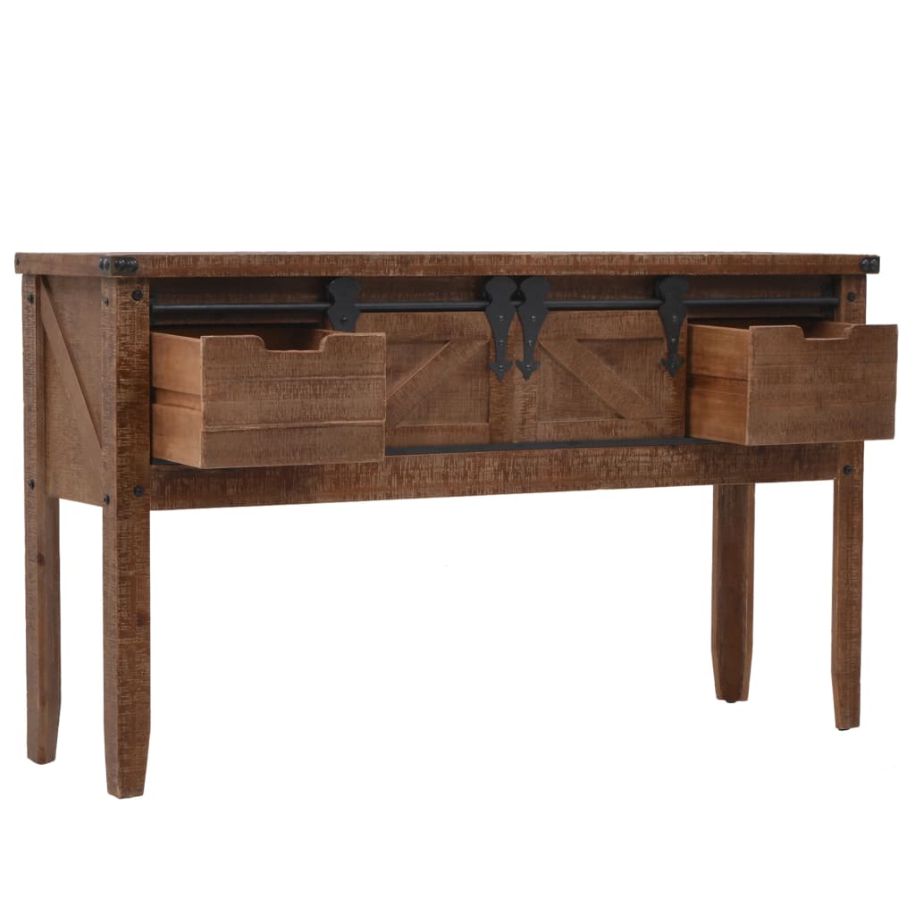 8718475606314_g_en_hd_3 vidaXL Console Table Solid Fir Wood 131x35.5x75 cm Brown - Image 4