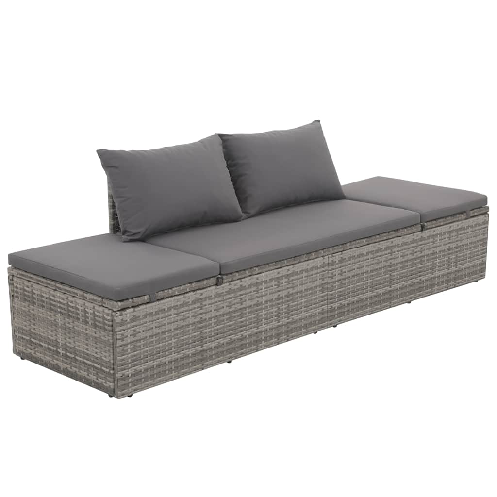 8718475607014_a_en_hd_1 vidaXL Garden Bed Grey 195x60 cm Poly Rattan - Image 2