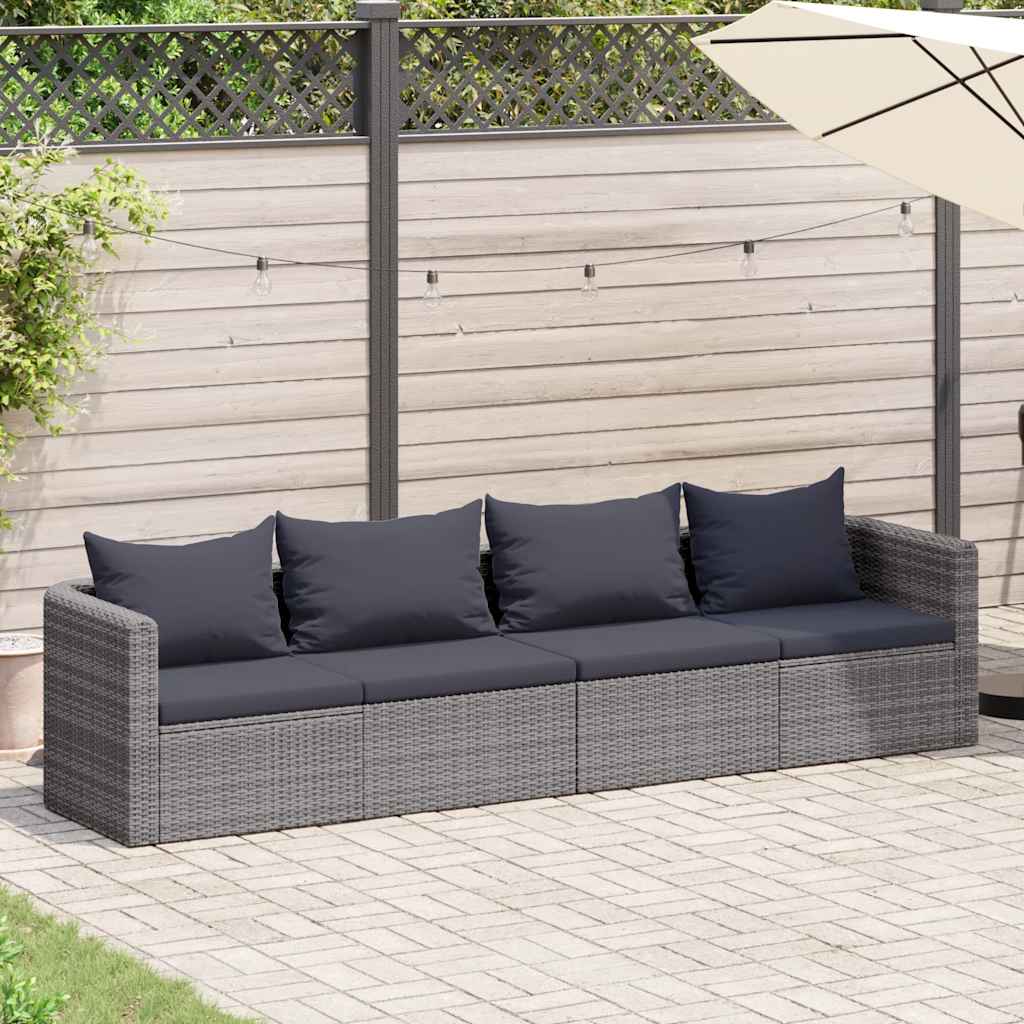 8718475607823_m_en_hd_1 vidaXL 4 Piece Garden Sofa Set with Cushions Grey Poly Rattan - Image 1