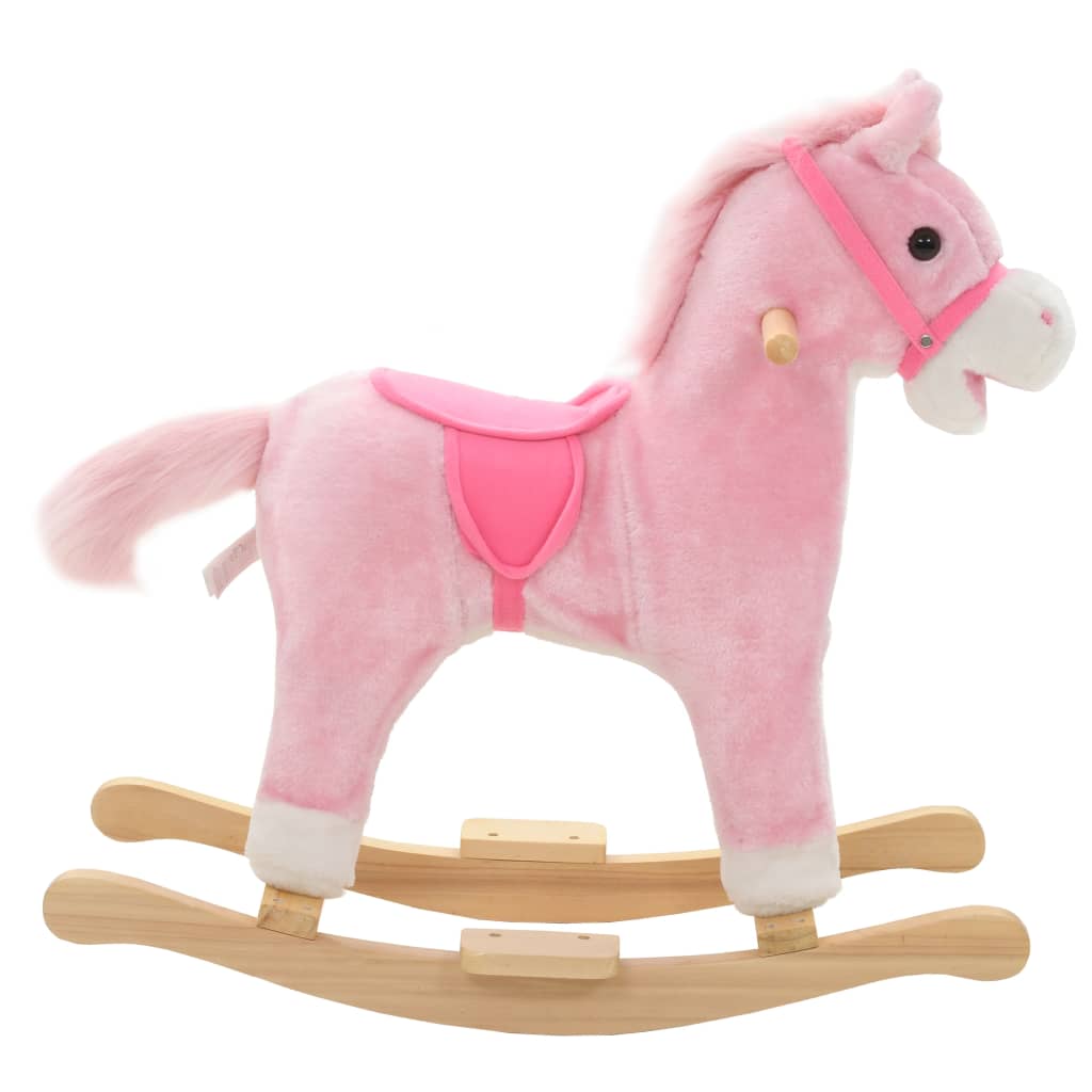 8718475609254_g_en_hd_1 vidaXL Rocking Animal Horse Plush 65x32x58 cm Pink - Image 2