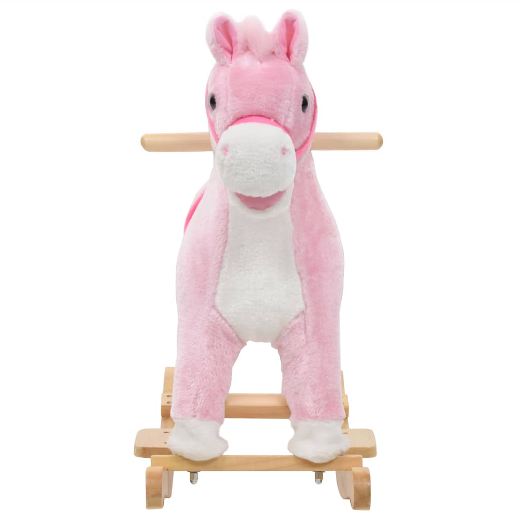 8718475609254_g_en_hd_2 vidaXL Rocking Animal Horse Plush 65x32x58 cm Pink - Image 3
