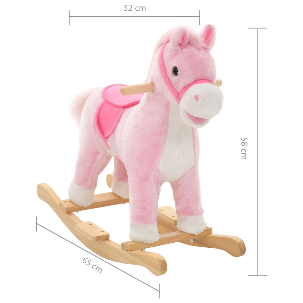 8718475609254_g_en_hd_4 vidaXL Rocking Animal Horse Plush 65x32x58 cm Pink - Image 5
