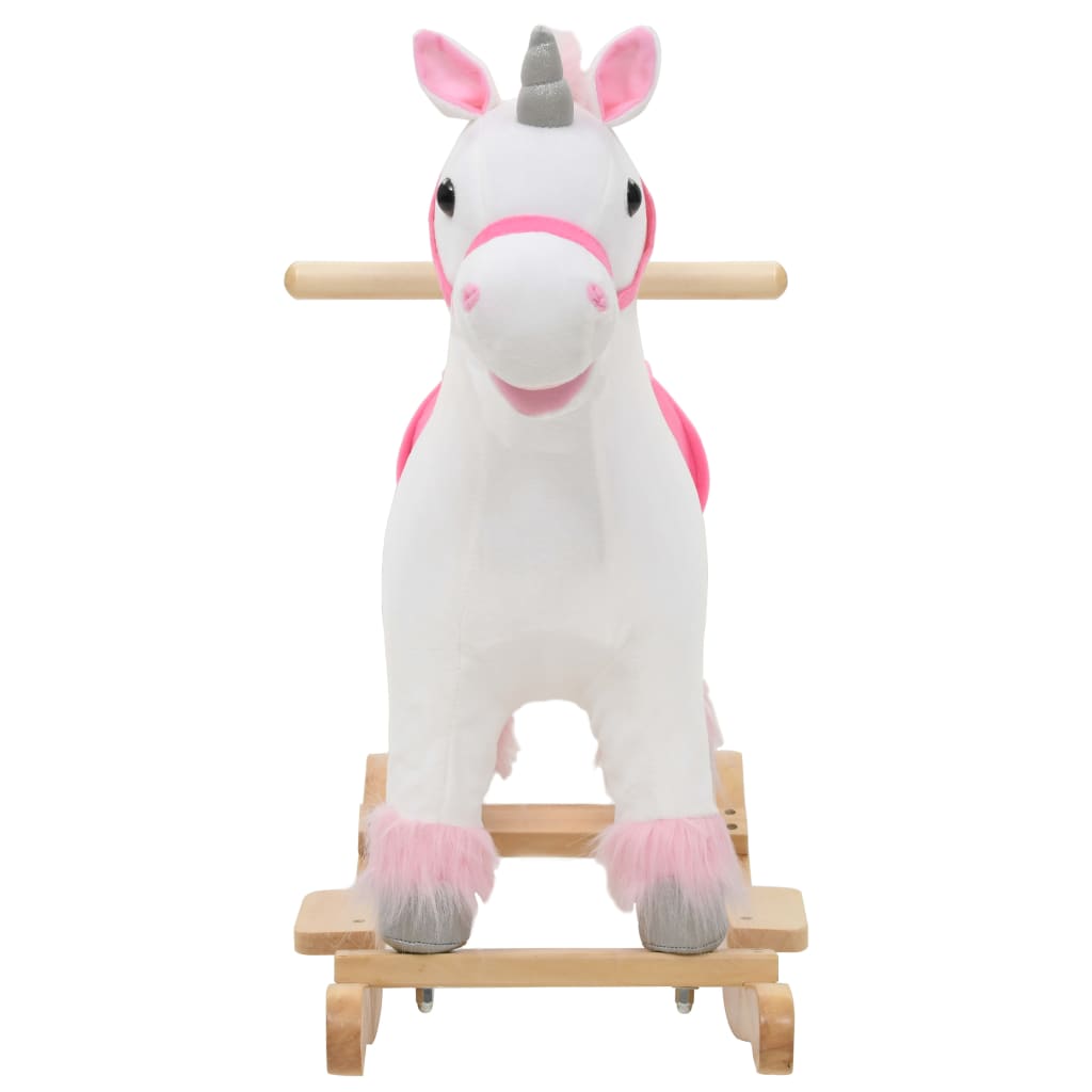 8718475609261_g_en_hd_2 vidaXL Rocking Animal Unicorn Plush 65x32x58 cm White and Pink - Image 3