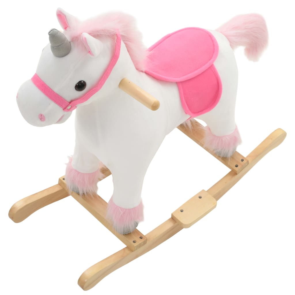 8718475609261_g_en_hd_3 vidaXL Rocking Animal Unicorn Plush 65x32x58 cm White and Pink - Image 4