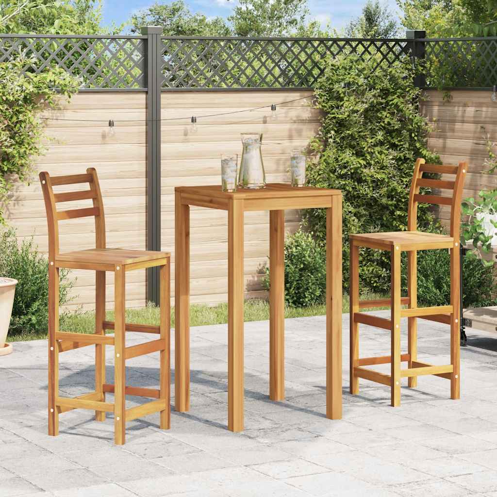 vidaXL Bar Chairs 2 pcs Solid Acacia Wood
