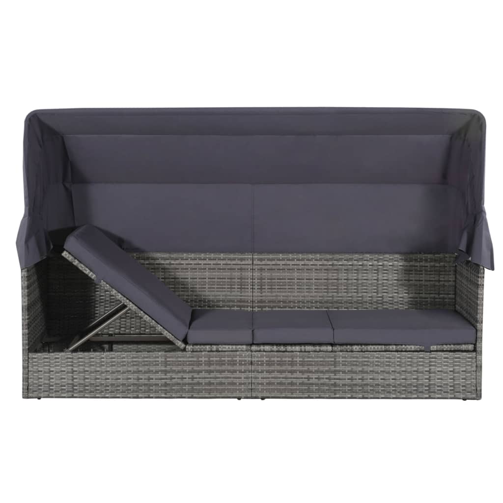 8718475609650_g_en_hd_1 vidaXL Garden Bed with Canopy Grey 205x62 cm Poly Rattan - Image 2