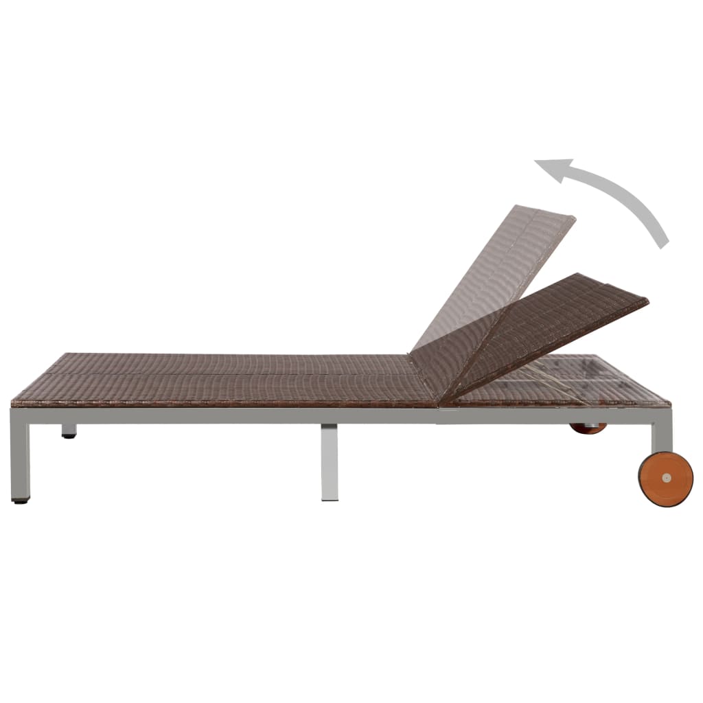 8718475609797_g_en_hd_1 vidaXL Double Sun Lounger with Wheels Poly Rattan Brown - Image 2