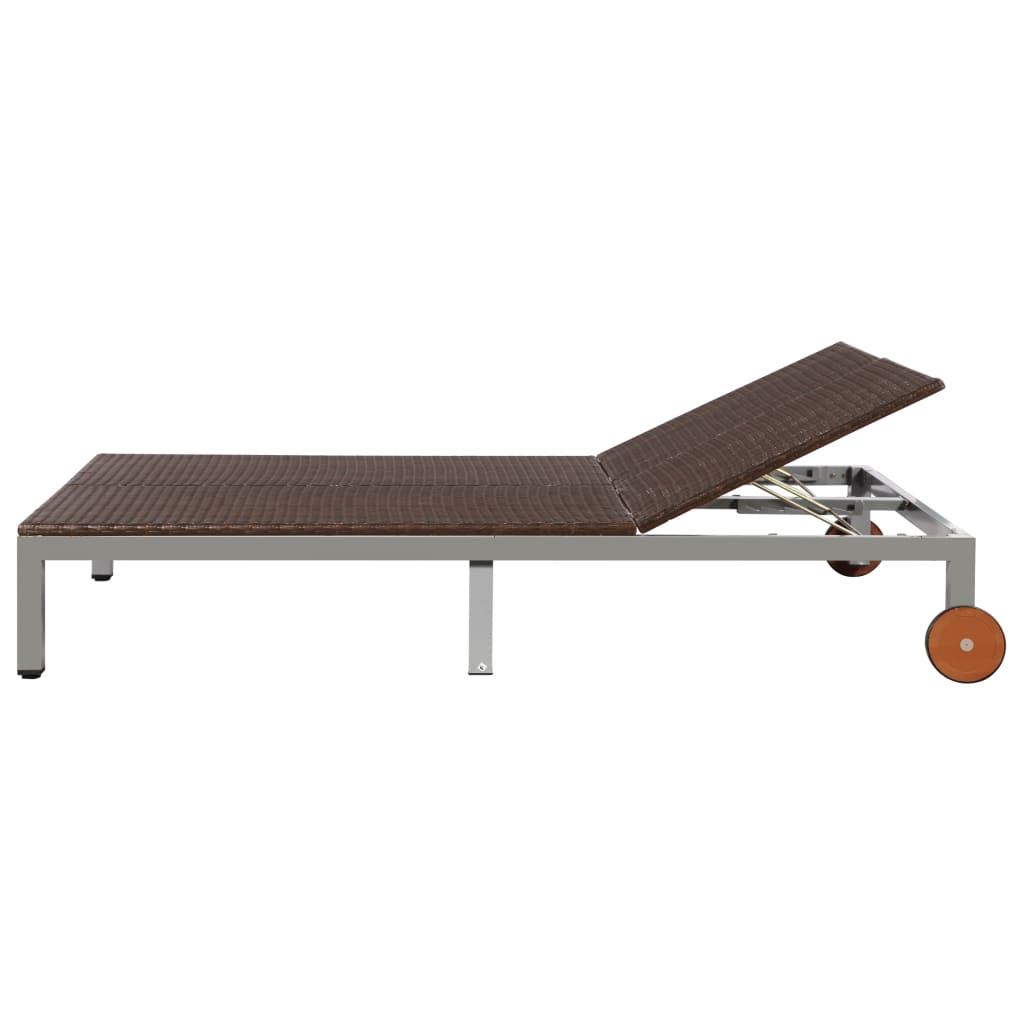 8718475609797_g_en_hd_2 vidaXL Double Sun Lounger with Wheels Poly Rattan Brown - Image 3