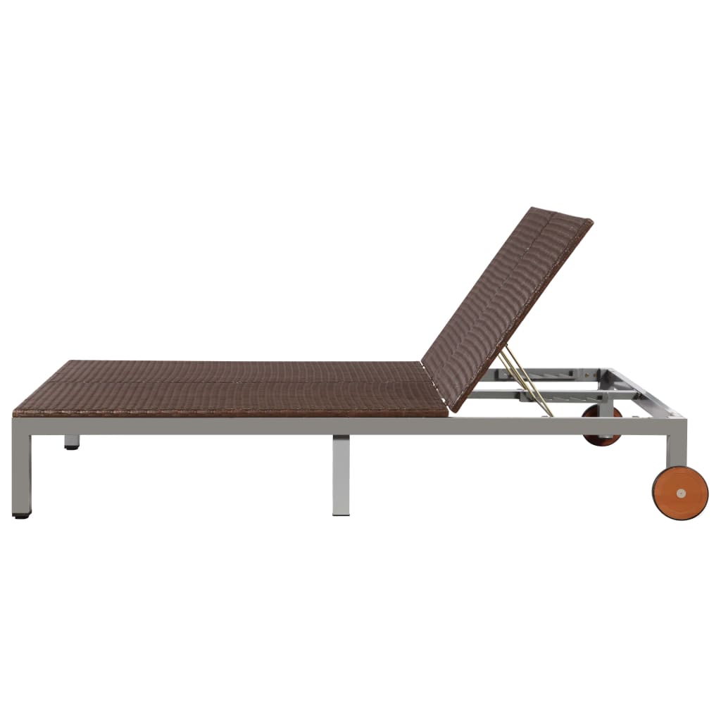 8718475609797_g_en_hd_3 vidaXL Double Sun Lounger with Wheels Poly Rattan Brown - Image 4