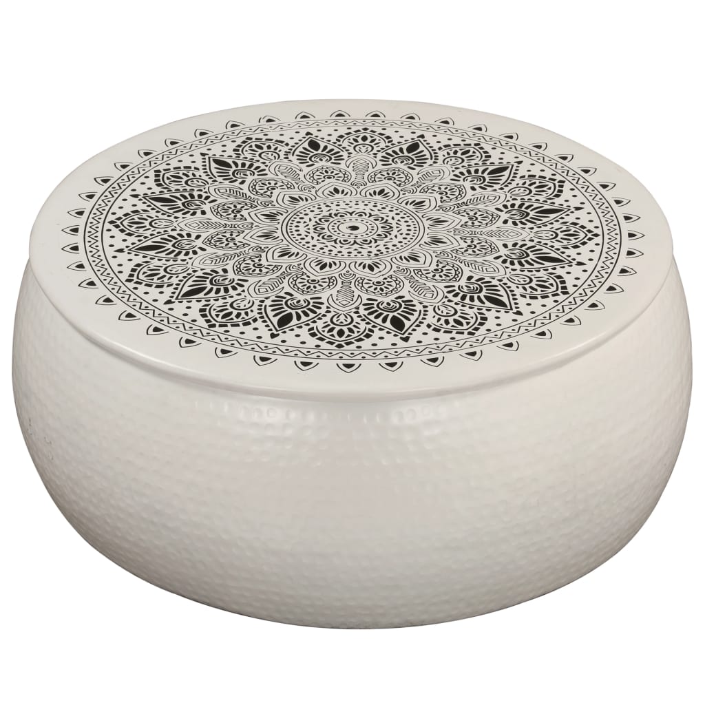 8718475611110_a_en_hd_1 vidaXL Coffee Table Hammered Aluminium 70x30 cm White - Image 1