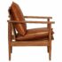 vidaXL Armchair Brown Real Leather with Acacia Wood - Image 3
