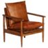 vidaXL Armchair Brown Real Leather with Acacia Wood - Image 12