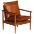 vidaXL Armchair Brown Real Leather with Acacia Wood - Image 10
