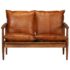 vidaXL 2-Seater Sofa Real Leather with Acacia Wood Brown - Image 4