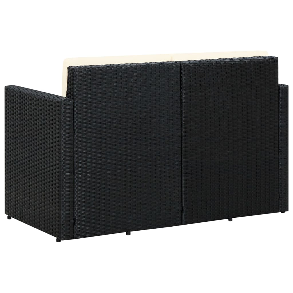 8718475612599_g_en_hd_3 vidaXL 2 Seater Garden Sofa with Cushions Black Poly Rattan - Image 4