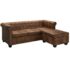 vidaXL L-shaped Chesterfield Sofa Artificial Suede Leather Brown