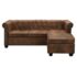 vidaXL L-shaped Chesterfield Sofa Artificial Suede Leather Brown - Image 2