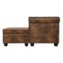 vidaXL L-shaped Chesterfield Sofa Artificial Suede Leather Brown - Image 3