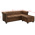 vidaXL L-shaped Chesterfield Sofa Artificial Suede Leather Brown - Image 7