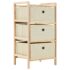 vidaXL Storage Rack with 3 Fabric Baskets Cedar Wood Beige