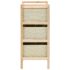 vidaXL Storage Rack with 3 Fabric Baskets Cedar Wood Beige - Image 3