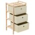 vidaXL Storage Rack with 3 Fabric Baskets Cedar Wood Beige - Image 4