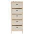 vidaXL Storage Rack with 5 Fabric Baskets Cedar Wood Beige - Image 2