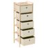 vidaXL Storage Rack with 5 Fabric Baskets Cedar Wood Beige - Image 4