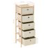 vidaXL Storage Rack with 5 Fabric Baskets Cedar Wood Beige - Image 6