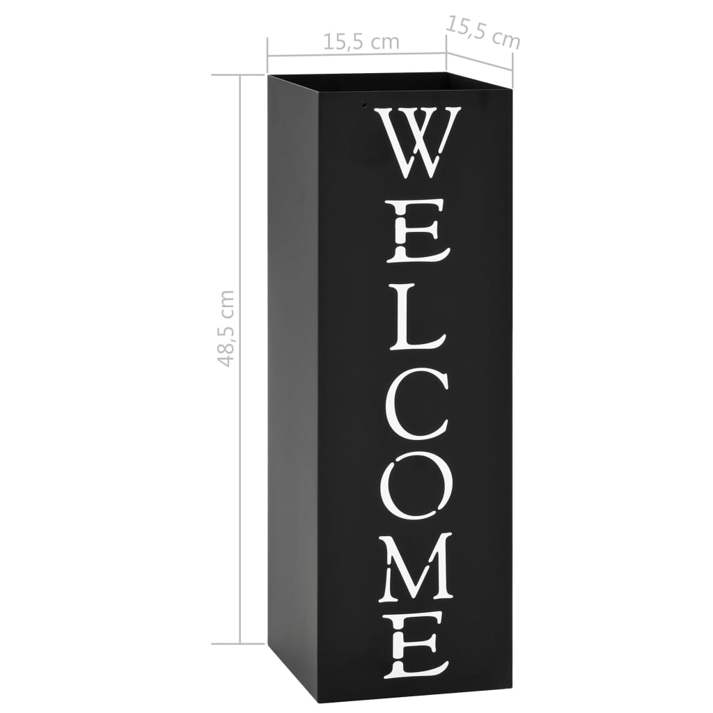 8718475613053_g_en_hd_5 vidaXL Umbrella Stand Welcome Steel Black - Image 6