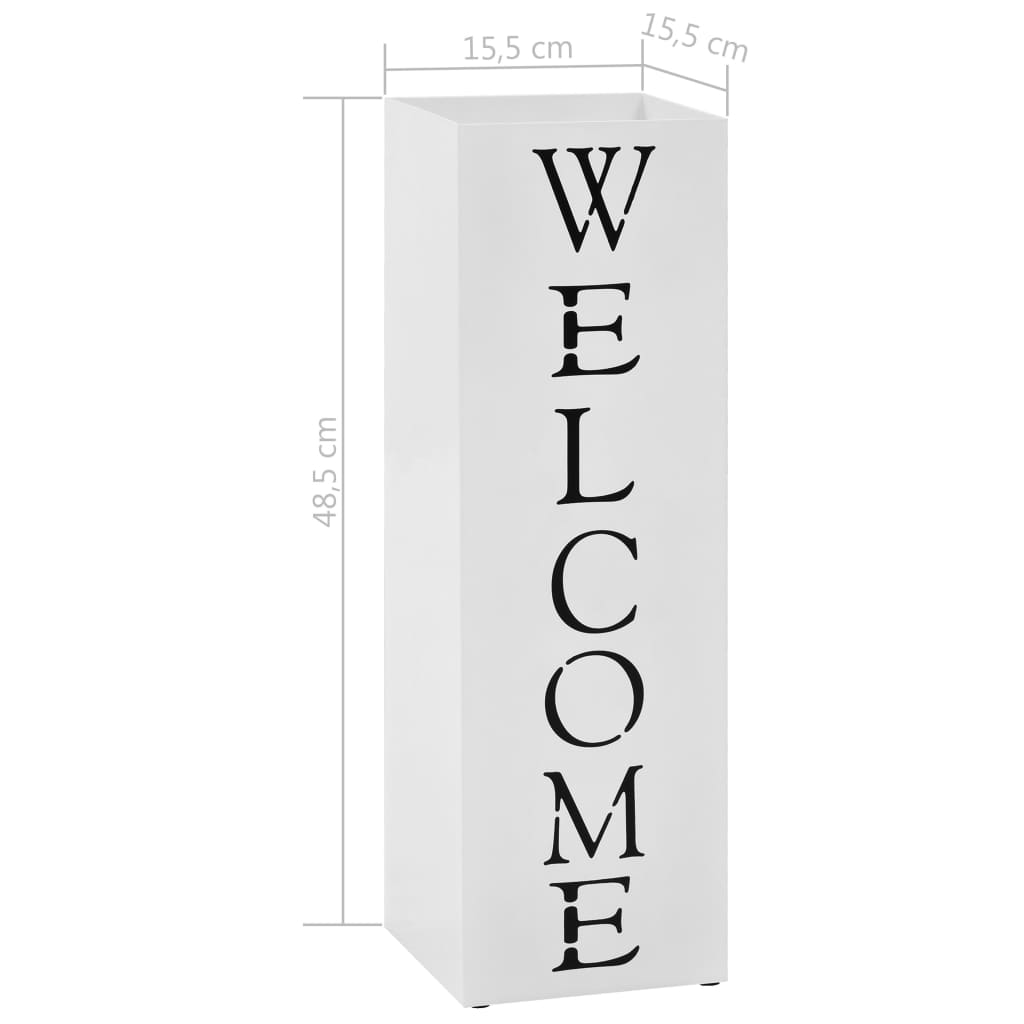 8718475613060_g_en_hd_5 vidaXL Umbrella Stand Welcome Steel White - Image 6