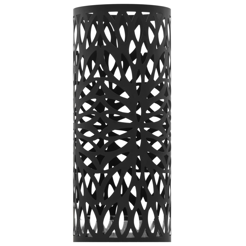 8718475613114_g_en_hd_1 vidaXL Umbrella Stand Leaves Steel Black - Image 2