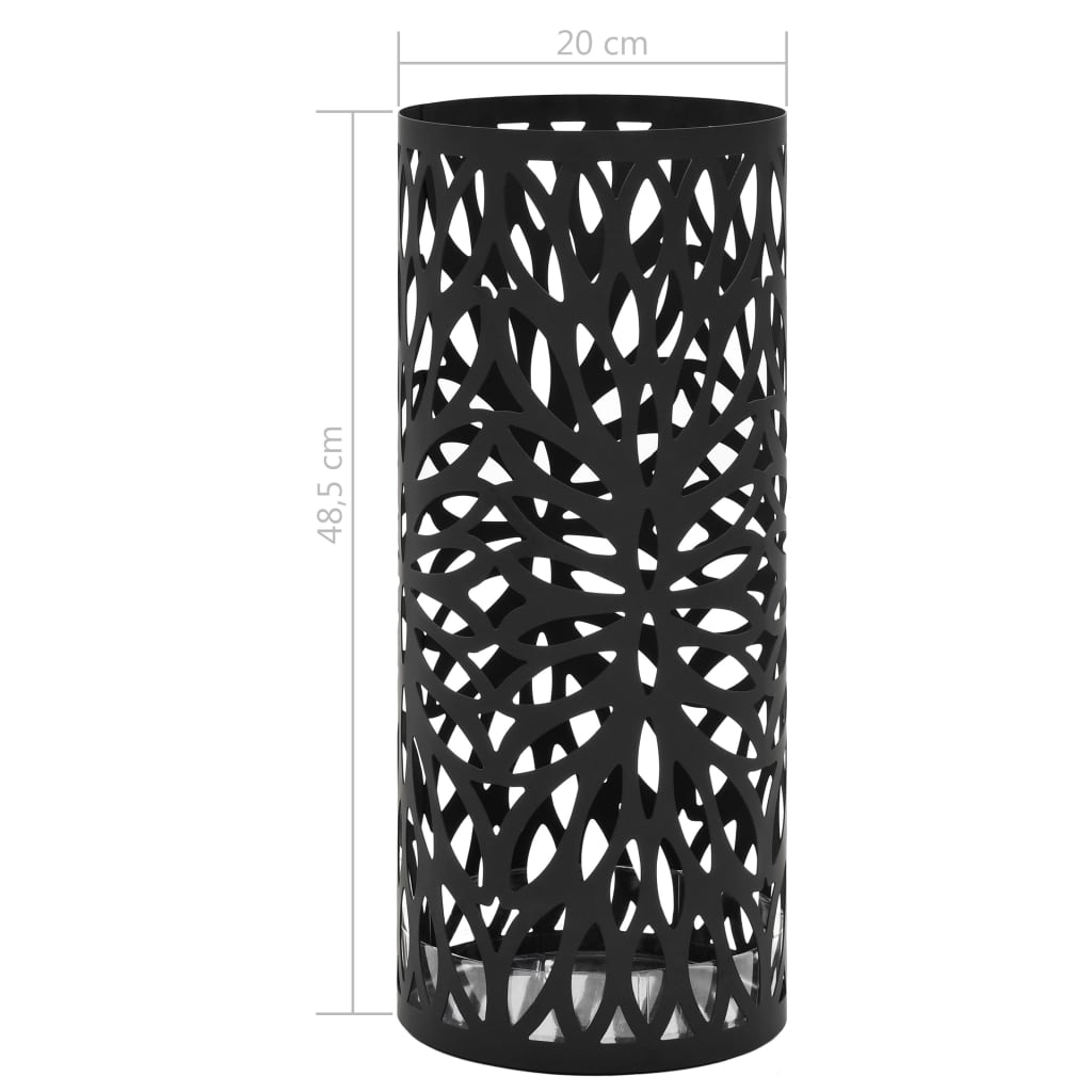 8718475613114_g_en_hd_4 vidaXL Umbrella Stand Leaves Steel Black - Image 5