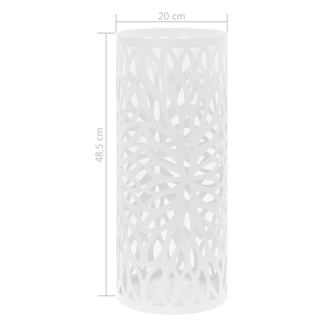 8718475613121_g_en_hd_4 vidaXL Umbrella Stand Leaves Steel White - Image 5