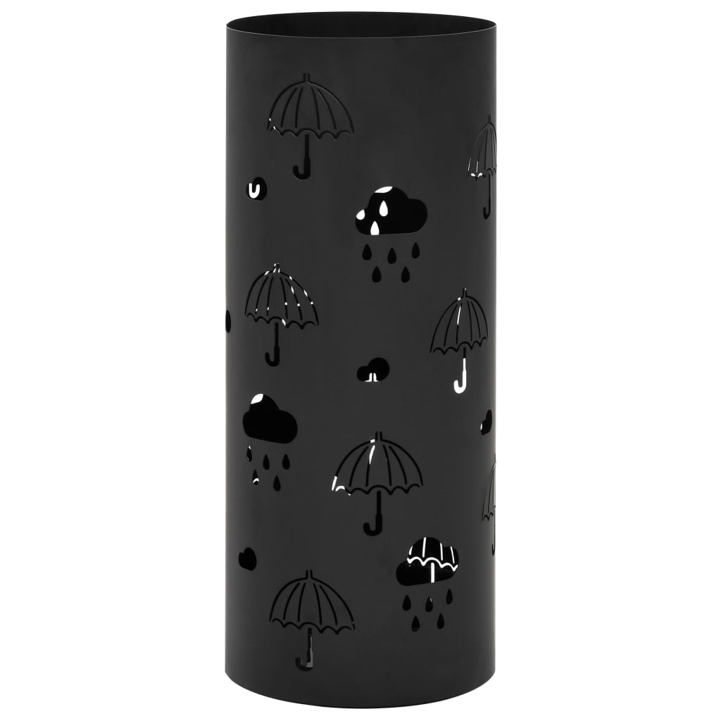 8718475613138_a_en_hd_1 vidaXL Umbrella Stand Umbrellas Steel Black - Image 1