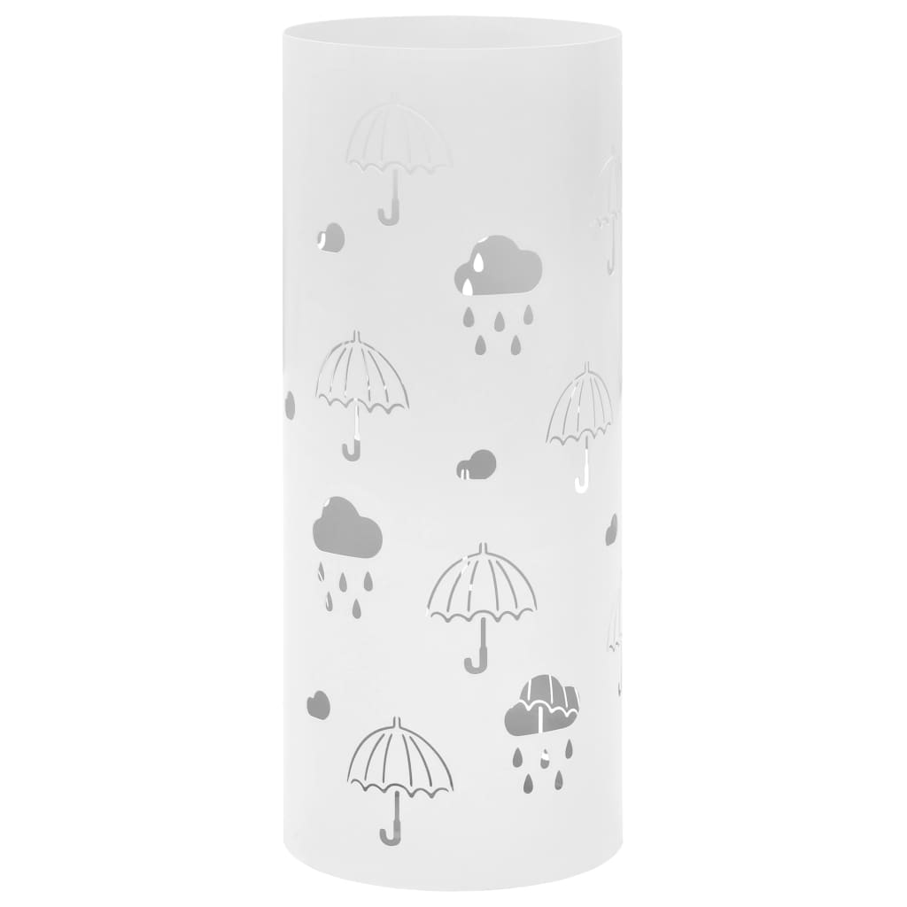 8718475613145_a_en_hd_1 vidaXL Umbrella Stand Umbrellas Steel White - Image 1