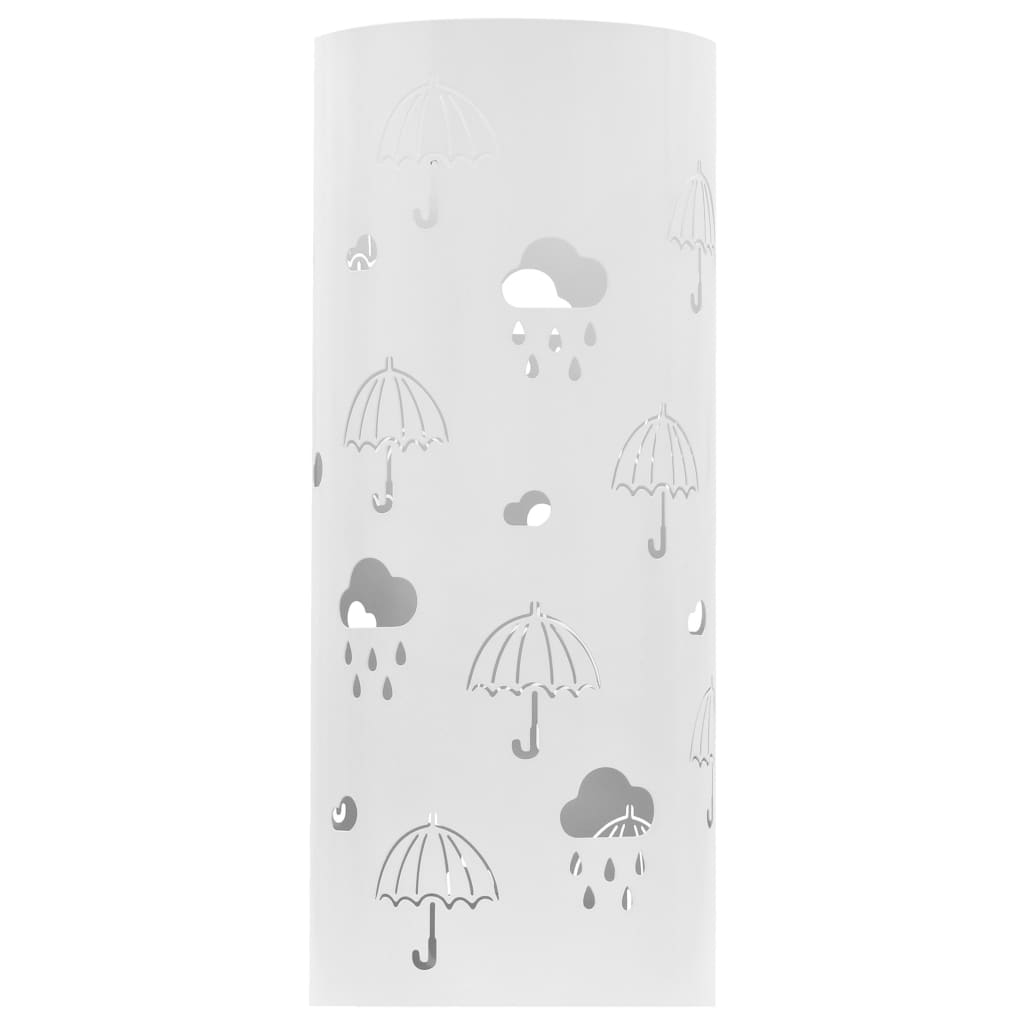 8718475613145_g_en_hd_1 vidaXL Umbrella Stand Umbrellas Steel White - Image 2