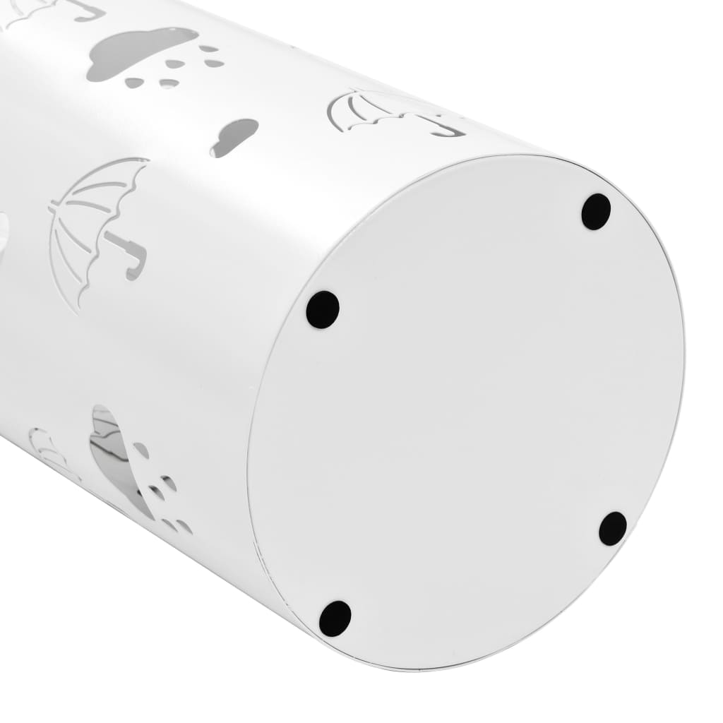 8718475613145_g_en_hd_3 vidaXL Umbrella Stand Umbrellas Steel White - Image 4