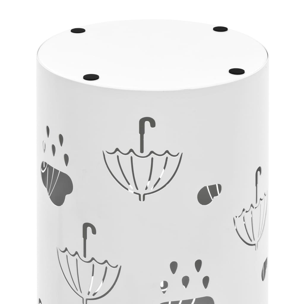 8718475613145_g_en_hd_4 vidaXL Umbrella Stand Umbrellas Steel White - Image 5