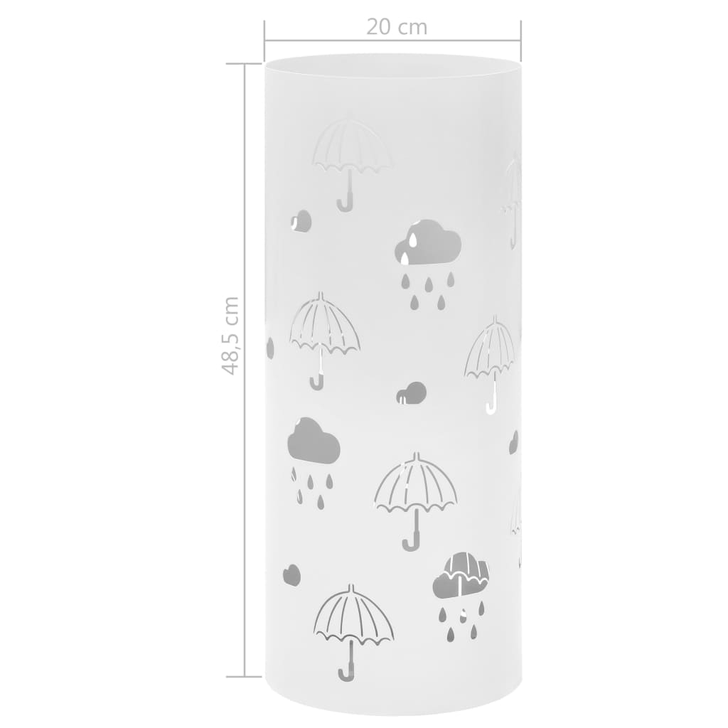 8718475613145_g_en_hd_5 vidaXL Umbrella Stand Umbrellas Steel White - Image 6