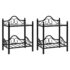 vidaXL Bedside Tables 2 pcs Steel and Tempered Glass 45x30.5x60 cm Black