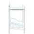 vidaXL Bedside Table Steel and Tempered Glass 45x30.5x60 cm White - Image 4